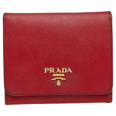 prada wallet red price|Prada red saffiano wallet.